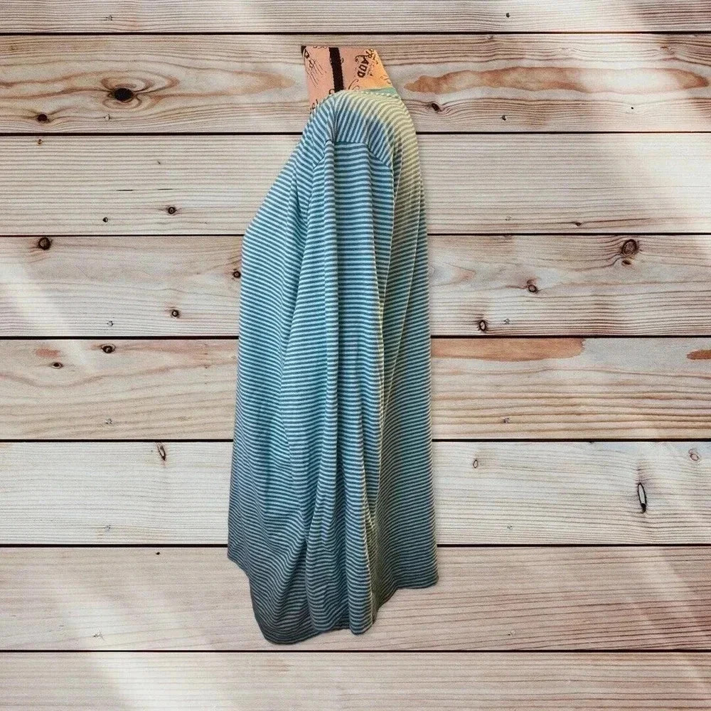 JUST MY SIZE 3X TEALS WITH STRIPES SHIRT - Picture 2 of 4